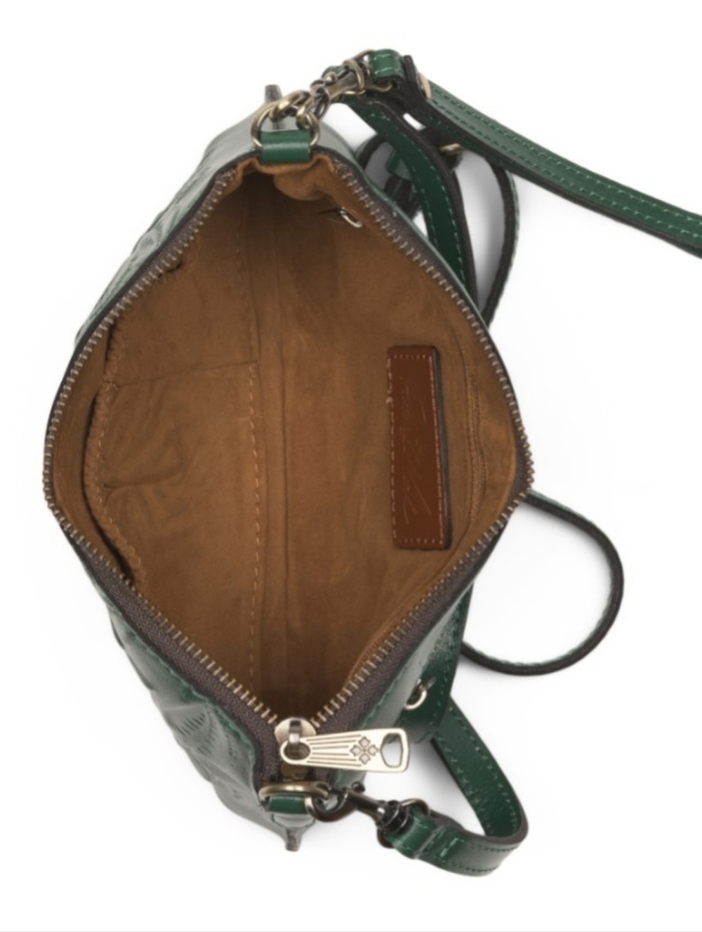 NWT Patricia Nash Rose Tooled Leather Laurina Crossbody Bag, Soft Green - Picture 8 of 12